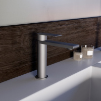 Смеситель для раковины Vogue (SS) VBF-2VS1GM однорычажный, вороненая сталь - Gidratop.ru изображение