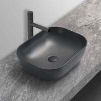 Раковина керамическая Vincea VBS-101MA, 505*405*140, накладная, цвет антрацит матовый - Gidratop.ru изображение