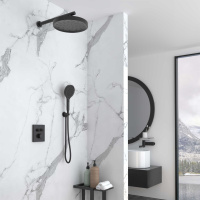 Душевой комплект Inspire VSFW-3I21MT2MB встраиваемый, термостатический, двухрежимный, черный - Gidratop.ru изображение