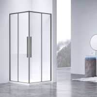 Душевой уголок Slim-N VSS-4SN9010CLGM, 1000*900, вороненая сталь, стекло прозрачное - Gidratop.ru изображение
