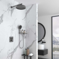 Душевой комплект Inspire VSFW-3I21MT2RGM встраиваемый, термостат, двухрежимный, вороненая сталь - Gidratop.ru изображение