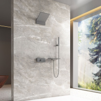 Душевой комплект Futura VSFW-2F11TGM термостатический встраиваемый, 3 режима, вороненая сталь - Gidratop.ru изображение