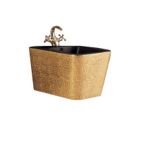 Подвесное биде Q-Line VB1-12G1B, цвет золото/черный - Gidratop.ru изображение