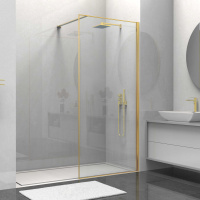 Душевая перегородка Walk-In VSW-1HS800CLG, 800*2000, брашированное золото, стекло прозрачное - Gidratop.ru изображение