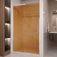 Душевая дверь Stella VDS-1ST120GS, 1200, хром, стекло янтарь - Gidratop.ru изображение