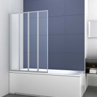 Душевая шторка на ванну VSB-31100CL, 1000*1400, хром, стекло прозрачное - Gidratop.ru изображение