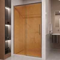 Душевая дверь Stella VDS-1ST120GSGM, 1200, вороненая сталь, стекло янтарь - Gidratop.ru изображение