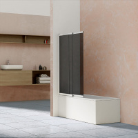 Душевая шторка на ванну VSB-1E100CG, 1000*1450, хром, стекло тонированное - Gidratop.ru изображение