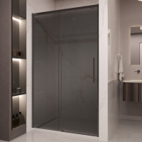 Душевая дверь Stella VDS-1ST120CGB, 1200, черный, стекло тонированное - Gidratop.ru изображение