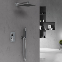 Душевой комплект VSFW-102TCH термостатический встраиваемый, двухрежимный, хром - Gidratop.ru изображение