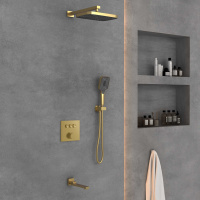 Душевой комплект VSFW-4311BG встраиваемый, 3 режима, брашированное золото - Gidratop.ru изображение