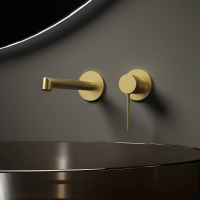 Смеситель для раковины Rim VBFW-2RM1BG встраиваемый однорычажный, брашированное золото - Gidratop.ru изображение