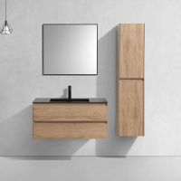 База под раковину Luka 1000 подвесная, 2 выкатных ящика soft-close, N.Oak - Gidratop.ru изображение