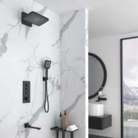 Душевой комплект VSFW-433TI4MB встраиваемый, термостатический, трехрежимный, черный - Gidratop.ru изображение