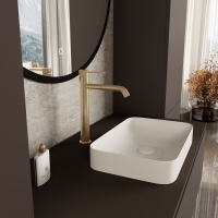 Смеситель для раковины City VBF-2C2BG однорычажный, брашированное золото - Gidratop.ru изображение