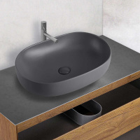 Раковина керамическая Vincea VBS-113MA, 600*415*135, накладная, цвет антрацит матовый - Gidratop.ru изображение