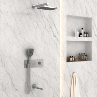 Душевой комплект VSFW-432T1CH встраиваемый, термостатический, 3 режима, хром - Gidratop.ru изображение