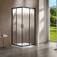 Душевой уголок Garda VSS-1G900CHB, 900*900, черный, стекло шиншилла - Gidratop.ru изображение