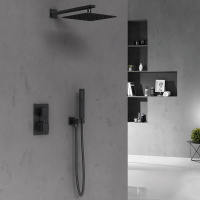 Душевой комплект VSFW-102TMB термостатический встраиваемый, двухрежимный, черный - Gidratop.ru изображение