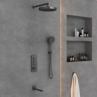 Душевой комплект VSFW-433TI2GM встраиваемый, вороненая сталь - Gidratop.ru изображение