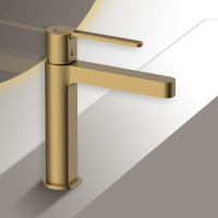 Смеситель для раковины Rondo VBF-1R1BG однорычажный, брашированное золото - Gidratop.ru изображение