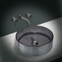 Раковина стеклянная Vincea VBS-5GL03, 400*400*125, накладная, цвет черный - Gidratop.ru изображение