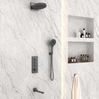 Душевой комплект VSFW-433TI1GM встраиваемый, вороненая сталь - Gidratop.ru изображение