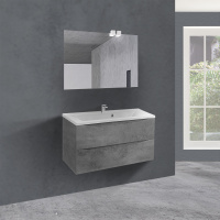 База под раковину Mia 900 подвесная, 2 выкатных ящика soft close, Beton - Gidratop.ru изображение