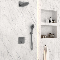 Душевой комплект VSFW-4I211GM встраиваемый, вороненая сталь - Gidratop.ru изображение