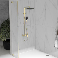 Душевая стойка Cube VSFS-4C12BG с изливом, брашированное золото - Gidratop.ru изображение