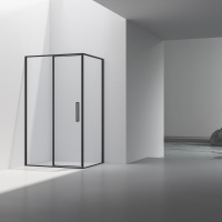 Душевой уголок Slim 8mm VSR-4SLP9012CLB, 1200*900, черный, стекло прозрачное - Gidratop.ru изображение