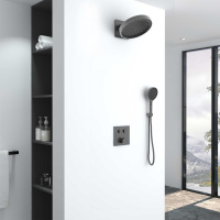 Душевой комплект Inspire VSFW-421I3GM встраиваемый, двухрежимный, вороненая сталь - Gidratop.ru изображение