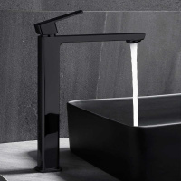 Смеситель для накладной раковины Next VBF-1N2MB однорычажный, черный - Gidratop.ru изображение