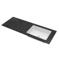 Столешница из натурального мрамора с интегрированной раковиной VWTB-4LX140VB-R,правая,черный Версаче - Gidratop.ru изображение