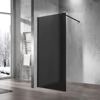 Душевая перегородка Walk-In VSW-1H900GFB, 900*2000, черный матовый, стекло матовое тонированное - Gidratop.ru изображение