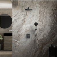 Душевой комплект Inspire VSFW-3I21T2MB встраиваемый, термостатический, 2 режима, черный - Gidratop.ru изображение