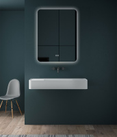 Зеркало LED VLM-3BE600-2 600х800 c сенсорным выключателем и диммером, антизапотевание - Gidratop.ru изображение