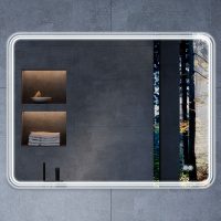 Зеркало LED VLM-3MA800-2 800х600 c сенсорным выключателем и диммером, антизапотевание - Gidratop.ru изображение