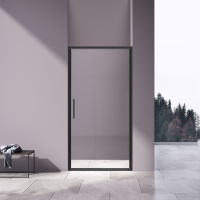 Душевая дверь Slim 8mm VDP-4SL100CLB, черный, стекло прозрачное - Gidratop.ru изображение