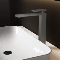 Смеситель для раковины Dice VBF-2DS2GM однорычажный, вороненая сталь - Gidratop.ru изображение