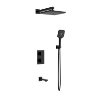 Душевой комплект Next VSFW-1N3TMB термостатический встраиваемый, трехрежимный, черный - Gidratop.ru изображение