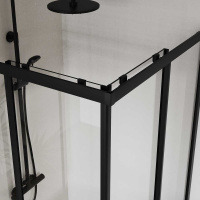 Душевой уголок City VSS-5CT9010CLB, 1000*900, черный, стекло прозрачное - Gidratop.ru изображение