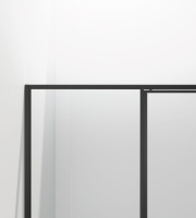 Душевая дверь Slim 8mm VDP-4SL120CLB, черный, стекло прозрачное - Gidratop.ru изображение