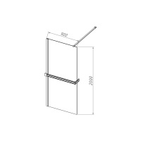 Душевая перегородка Walk-In HR VSW-4HR900CGG, 900*2000, брашированное золото, стекло тонированное - Gidratop.ru изображение