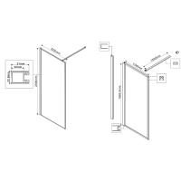 Душевая перегородка Walk-In VSW-1HP120GWBG, 1200*2000,браш.золото, стекло ламинир. с золотыми нитями - Gidratop.ru изображение