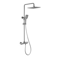 Душевая стойка Next VSFS-1N1TGM термостатическая, вороненная сталь - Gidratop.ru изображение