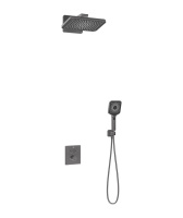 Душевой комплект Inspire VSFW-3I21MT4GM встраиваемый, термостат, двухрежимный, вороненая сталь - Gidratop.ru изображение