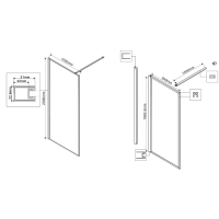 Душевая перегородка Walk-In VSW-1HP100GWBG, 1000*2000,браш.золото, стекло ламинир. с золотыми нитями - Gidratop.ru изображение