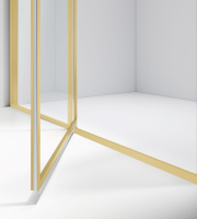 Душевой уголок Slim 8mm VSR-4SLP9012CLG, 1200*900, брашированное золото, стекло прозрачное - Gidratop.ru изображение