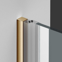 Душевая дверь Alpha VDP-3AL900CLG, брашированное золото, стекло прозрачное - Gidratop.ru изображение